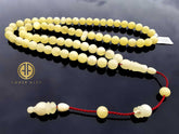 Yellow Amber Round Shape 8.5 mm Islamic Prayer Beads